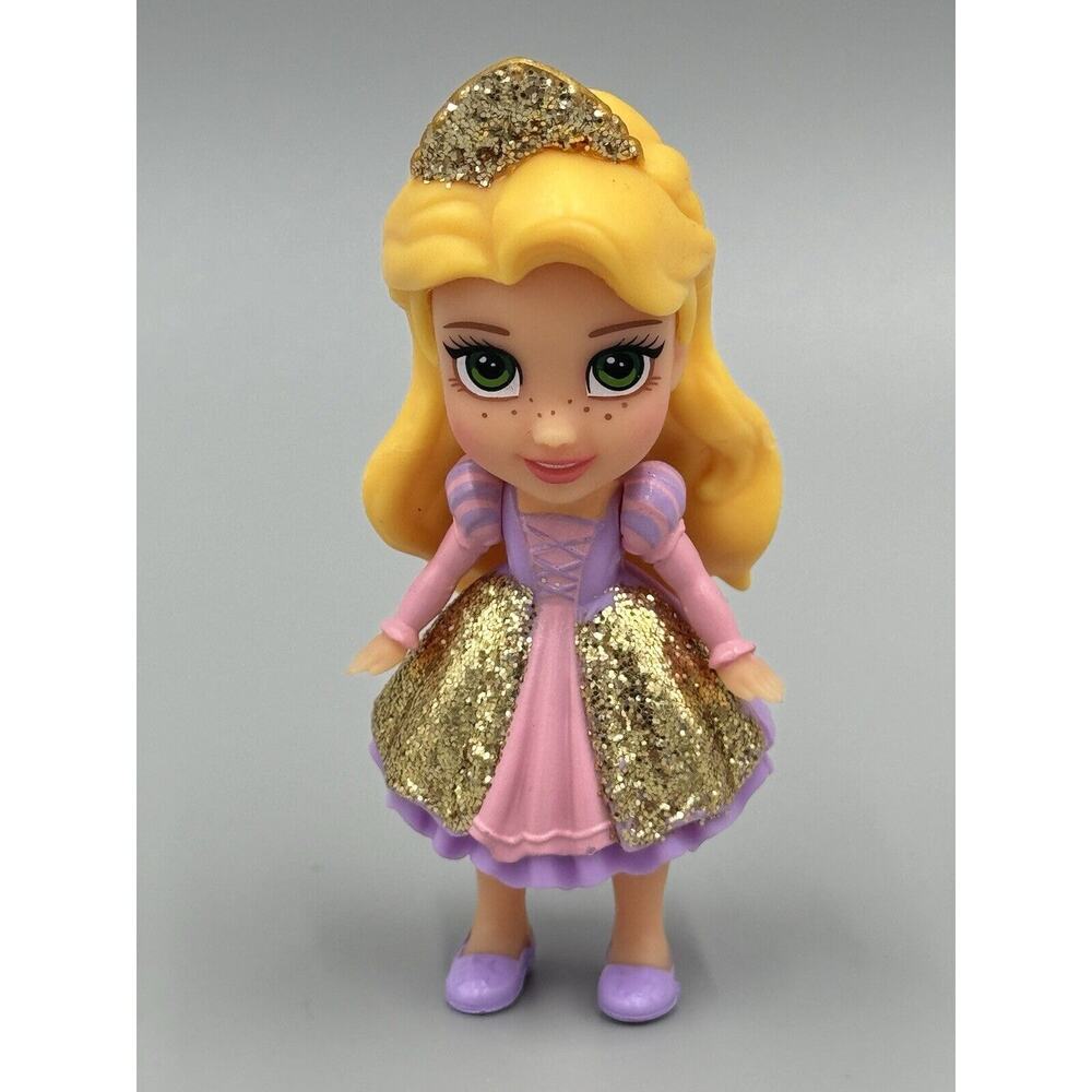 Disney Princess Mini Toddler 3.5” Rapunzel Doll Toy Sparkle Dress Pink Figure